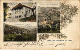 T3 1907 Prinzbach Bei Lahr (Biberach), Gasthaus Z. Blume U. Postagentur Von A. Eble, Kirche Und Schloss Geroldseck, Tota - Zonder Classificatie