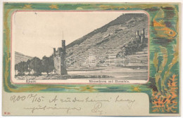 T2/T3 1900 Rhein, Rhine; Mäusethurm Und Ehrenfels / Mouse Tower And Castle. Verlag Knackstedt & Näther. Art Nouveau, Lit - Ohne Zuordnung