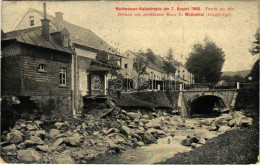 T3 1908 Wildenthal (Eibenstock), Hochwasser-Katastrophe Am 7. August 1908. Partie An Der Bockau Mit Zerstörtem Haus In W - Non Classificati