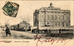T3/T4 1905 Catania, Sanatorio "Clemente" / Sanatorium. TCV Card (tear) - Non Classificati