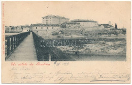 T2/T3 1899 (Vorläufer) Gradisca, Gradiska (Küstenland); General View, Bridge. Kunst-Anstalt V. J. Horowitz (Trieste) (fl - Ohne Zuordnung