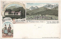 T3 1897 (Vorläufer) San Candido, Innichen (Südtirol); Wildbad, Hofmarkt, Haunold, Pusterthaler Volkstracht. Karl Schwide - Ohne Zuordnung