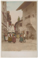 ** T2/T3 Sarentino, Sarnthein, Sarntal (Südtirol); Street. Fritz Gratl Hand-coloured Photo (fl) - Zonder Classificatie