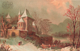 FANTAISIES - Château - Entrée - Neige - Carte Postale Ancienne - Andere & Zonder Classificatie