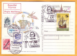 1992  Moldova Moldavie  FDC Sevilla Spain Expo-92  Columbus America Cristofor Columb - 1992 – Sevilla (España)