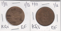Jersey Coin King George V, One Penny KGV 1d - Dated 1911  Condition Extra Fine - Jersey