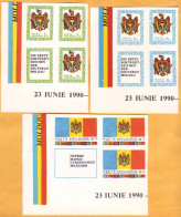 1991. Moldova Moldavie Moldau. The First Postage Stamps. Mi 1, 2, 3   3х3v Mint - Moldawien (Moldau)