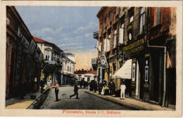 * T2/T3 Focsani, Foksány (Moldavia); Strada I. C. Bratianu / Street View, Shops, Optician Iulius Angenomen (wet Corner) - Ohne Zuordnung