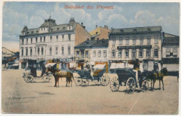 * T3 1918 Ploiesti, Ploesti, Ploesci; Square, Street View, Bank, Shops (fa) - Ohne Zuordnung