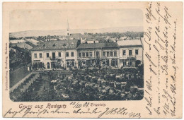 T2/T3 1907 Radauti, Radóc, Radautz (Bukovina, Bucovina, Bukowina); Ringplatz / Market Square, Beer Hall, Shop Of Feibel  - Ohne Zuordnung