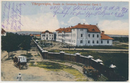 T2 1917 Targoviste, Tergovistye, Tirgovics; Scoala De Cavalerie, Bulevardul Carol I / Cavalry School, Street View - Unclassified