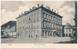 T2/T3 1906 Celje, Cilli; Hotel Stadt Wien, Nahmaschinen Act. Ges. (EB) - Ohne Zuordnung