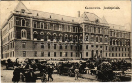 T2/T3 1918 Chernivtsi, Czernowitz, Cernauti, Csernyivci (Bukovina, Bukowina); Justizpalais / Palace Of Justice, Market ( - Zonder Classificatie