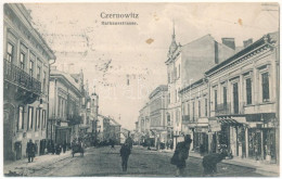 T2/T3 Chernivtsi, Czernowitz, Cernauti, Csernyivci (Bukovina, Bucovina, Bukowina); Rathausstrasse / Street View, Town Ha - Zonder Classificatie