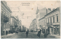 T2/T3 Chernivtsi, Czernowitz, Cernauti, Csernyivci (Bukovina, Bucovina, Bukowina); Rathausstrasse / Street View, Town Ha - Non Classificati