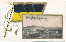 * T2/T3 Lviv, Lwów, Lemberg; Ogólny Widok / Hügel / Art Nouveau Embossed Litho With The Flag Of The Habsburg Monarchy (f - Zonder Classificatie