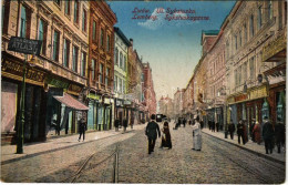 ** T4 Lviv, Lwów, Lemberg; Ul. Sykstuska / Sykstuskagasse / Street View, Tram, Shops (EM) - Ohne Zuordnung