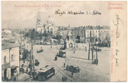 * T3 1908 Zhytomyr, Zytomierz; Square, Chapel And Cathedral, Trams, Shop (Rb) - Non Classificati