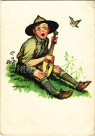 ** T2/T3 Cserkész Művészlap. Magyar Cserkészszövetség Kiadása. Klösz Gy. és Fia / Hungarian Boy Scout Art Postcard S: Má - Sin Clasificación