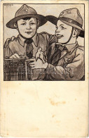 ** T2/T3 Cserkész Művészlap. Kiadja A Magyar Cserkészszövetség Kiadóvállalta / Hungarian Boy Scout Art Postcard S: Márto - Non Classificati