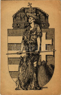 * T3 1926 Cserkész Művészlap Magyar Címerrel. ER. Lev. Lap Sorozat 17. / Hungarian Boy Scout Art Postcard With Coat Of A - Sin Clasificación