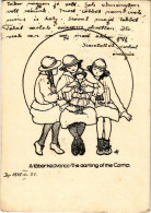 T2/T3 1935 A Tábor Kedvence. Magyar Cserkészleány Szövetség Kiadása / The Darling Of The Camp. Hungarian Girl Scout Art  - Non Classificati