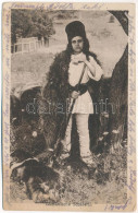 T3 1916 Rumänische Schäferin / Román Folklór, Juhász Asszony / Romanian Folklore, Shepherd Woman (ázott Sarkak / Wet Cor - Non Classificati