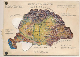 ** T2/T3 Hungaria 896-1918 - Mechanikus Térképes Irredenta Lap / Map Of Hungary, Irredenta Mechanical Postcard. Publishe - Non Classés