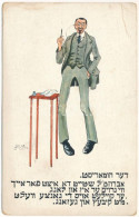 ** T3 Zsidó Humorista. Judaika Művészlap / Jewish Humorist. Judaica Art, Verlag "Central" 2116. S: Menachem Birnbaum (fl - Ohne Zuordnung