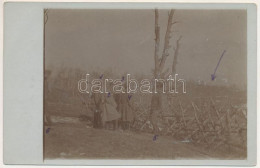 * T2/T3 1918 Román Front, Osztrák-magyar Katonák és Román Tiszt / WWI Austro-Hungarian K.u.K. Military, Soldiers. Photo - Non Classificati