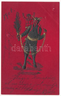 * T4 1906 Üdvözlet A Krampusztól! Dombornyomott / Krampus Greeting, Embossed (lyukak / Holes) - Non Classés