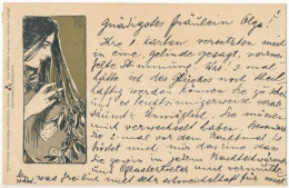 T2 1899 (Vorläufer) Art Nouveau Lady. Philipp & Kramer Wiener Künstler-Postkarte Serie III/6. S: Koloman Moser (Siebener - Sin Clasificación