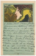 T2/T3 1899 (Vorläufer) Art Nouveau Lady. Philipp & Kramer Wiener Künstler-Postkarte Serie I/9. S: Koloman Moser - Zonder Classificatie