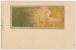 ** T2/T3 Art Nouveau Lady. Philipp & Kramer Wiener Künstler-Postkarte Serie V/5. S: Koloman Moser - Unclassified