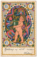 T2/T3 1930 BUÉK. Rigler József Ede Kiadása / Hungarian New Year Greeting Art Postcard S: H. A. (EK) - Non Classés