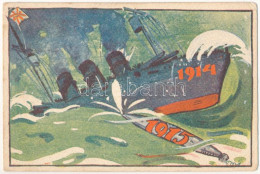 ** T2/T3 1914-1915 Első Világháborús Angolellenes Haditengerészeti Propaganda Lap. Magyar Földrajzi Intézet Rt. Kiadása  - Sin Clasificación