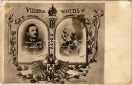 ** T2/T3 Viribus Unitis - IV. Károly és Ferenc József / Charles I Of Austria And Franz Joseph, Propaganda S: Charles Sco - Sin Clasificación