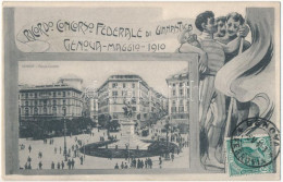 T2 Ricordo Concorso Federale Di Ginnastica Genova Maggio 1910. Piazza Corvetta / Italian Federal Gymnastics Competition. - Sin Clasificación