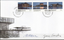 Martin Mörck. Denmark 2008. New Theater Of The Danish National Theater. Michel 1486 - 1488 FDC. Signed. - FDC