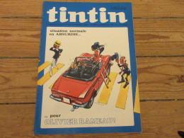TINTIN 1233 15.06.1972 MINI-POSTER BARELLI DOSSIER L'HUMOUR CARICATURE GOSCINNY  - Tintin