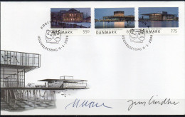 Martin Mörck. Denmark 2008. New Theater Of The Danish National Theater. Michel 1486 - 1488 FDC. Signed. - FDC