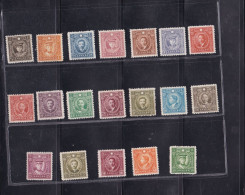 China Chine 1940 Martyrs Issue Hong Kong Print Unwmkd Complete Set, 19 Stamps - 1912-1949 Republic