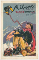 T2/T3 1946 Alberti Fa és Szén. Budapest. Seidner Plakát és Címkegyár / Hungarian Wood And Coal Advertisement. Litho S: F - Unclassified