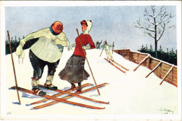 ** T2/T3 Síelő Humor, Téli Sport / Skiing Humour, Winter Sport. B.K.W.I. 560-4. S: Schönpflug - Non Classés