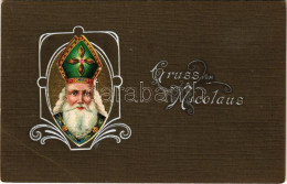 T3/T4 1907 Gruss Vom Nicolaus / Üdvözlet A Mikulástól - Dombornyomott / Saint Nicholas Greeting, Embossed Litho (EB) - Sin Clasificación