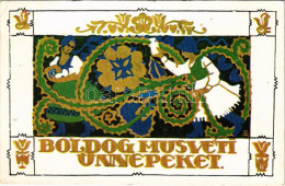 T2/T3 1929 Boldog Húsvéti Ünnepeket! Magyar Népművészeti Lap / Easter Greeting, Hungarian Folk Art (EK) - Non Classés