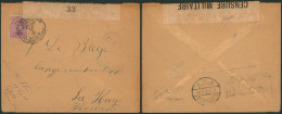 Guerre 14-18 - N°140 Sur Lettre Obl P.M.B. (1917) + Bandelette De Censure 33 , C.F. (folkestone) > La Haye - Armée Belge