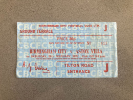 Birmingham City V Aston Villa 1976-77 Match Ticket - Biglietti D'ingresso