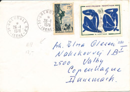 France Cover Sent To Denmark 25-1-1978 Topic Stamps - Cartas & Documentos