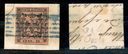 Antichi Stati Italiani - Modena - 1852 - 10 Cent (2a - Rosa Vivo) Usato Su Frammento - Diena (180) - Otros & Sin Clasificación